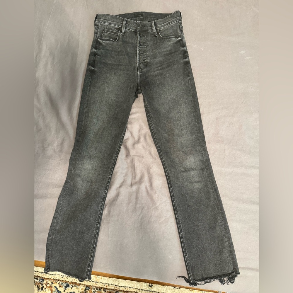 MOTHER The Pixie Dazzler Ankle Frey Jeans (25) Nightshadow.